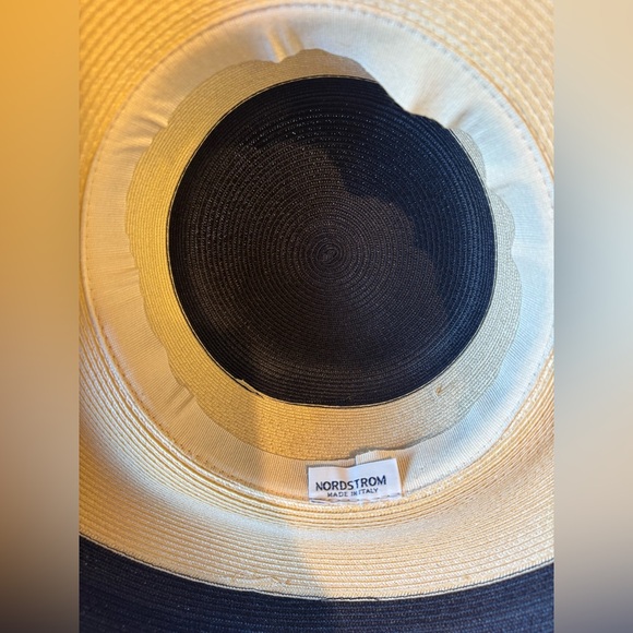 Nordstrom Black and Tan Raffia Hat Made in Italy - Picture 7 of 7